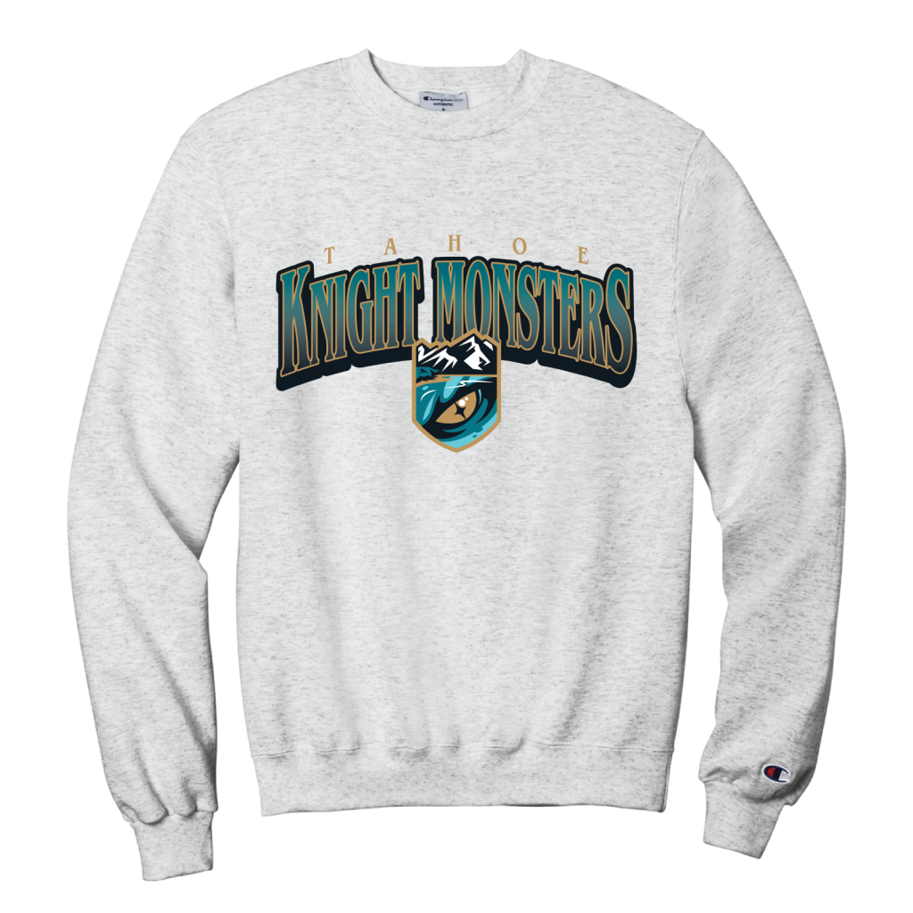Tahoe Knight Monsters Silver Gray Vintage Powerblend Crewneck