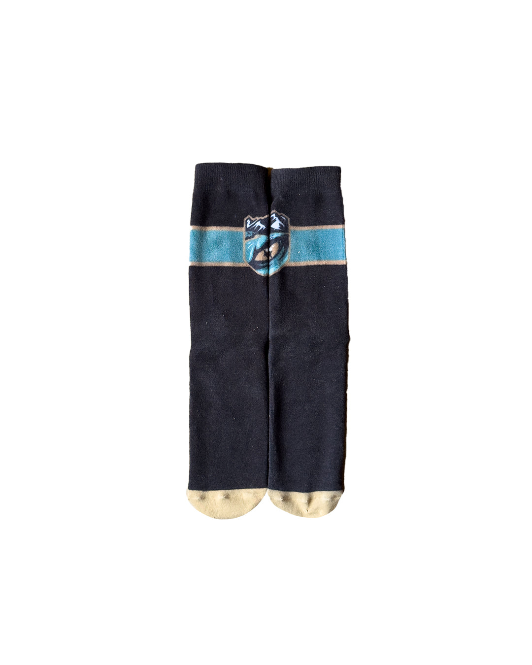 Tahoe Knight Monsters Black/Teal Stripe Shield Logo Socks