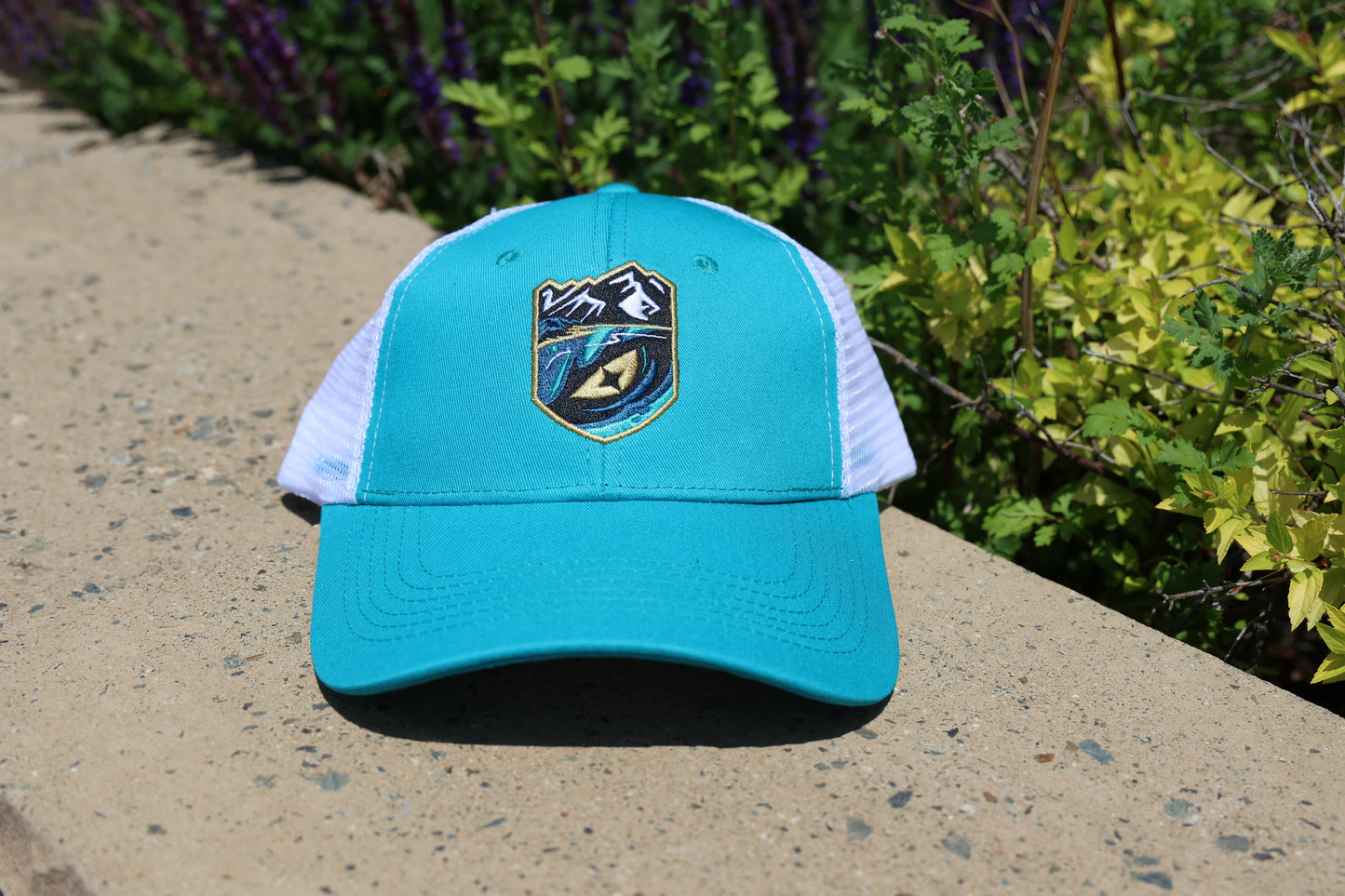 Tahoe Knight Monsters Core Shield Scene Logo Teal/Wht Performance Hat
