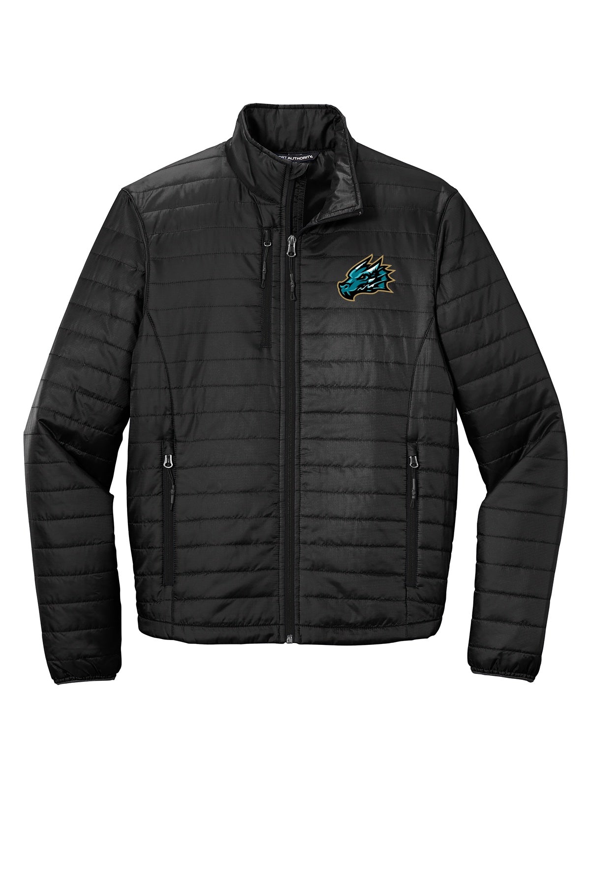 Tahoe Knight Monsters Black Puffer Jacket Head Logo
