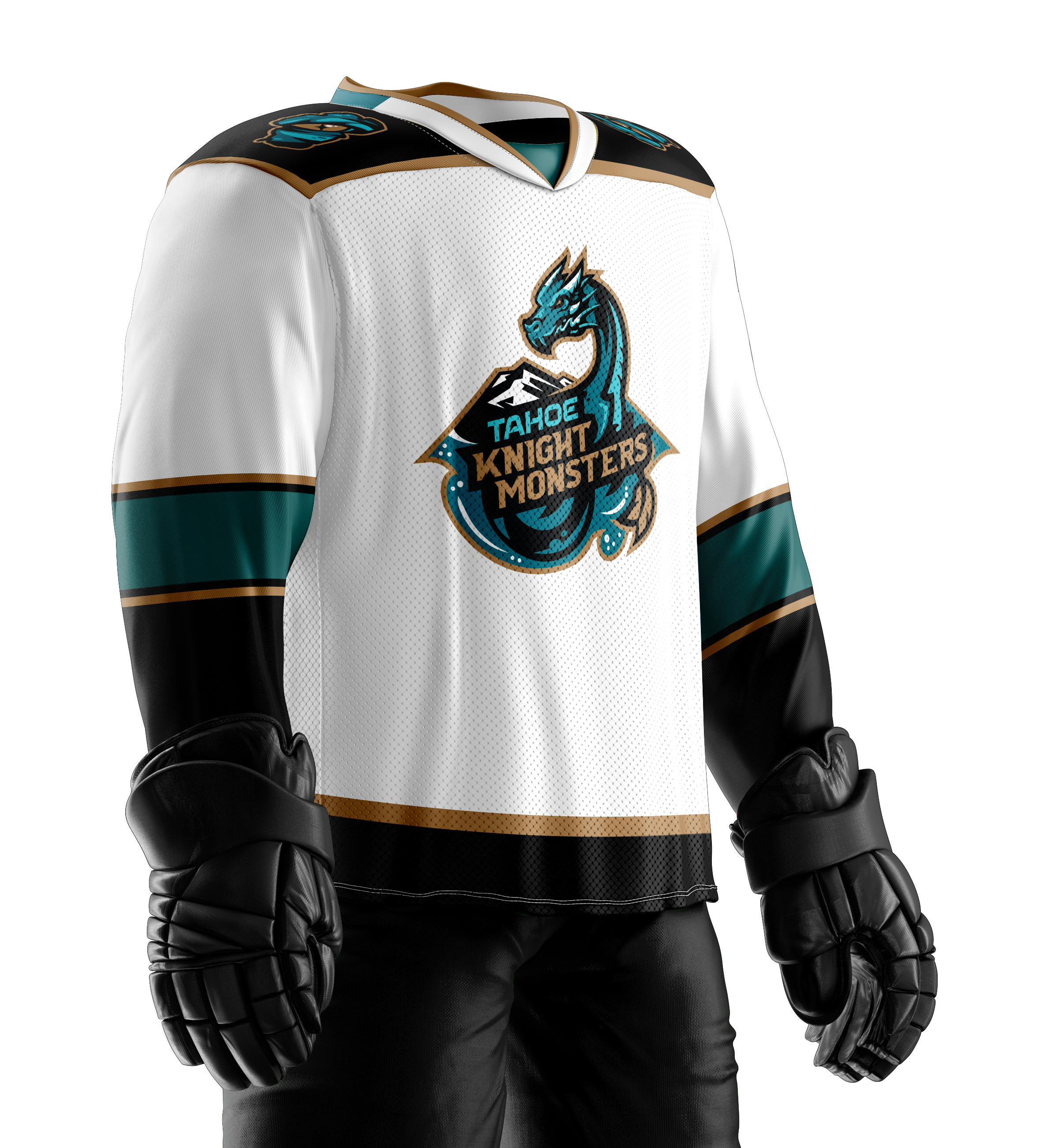 monsters jersey Tahoe Knight Monsters Adult Inaugural Season White Replica Jersey