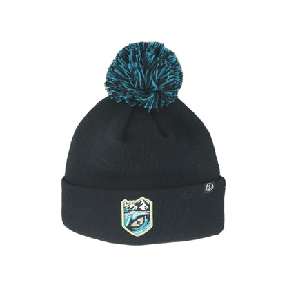 Tahoe Knight Monsters Black Pom Beanie