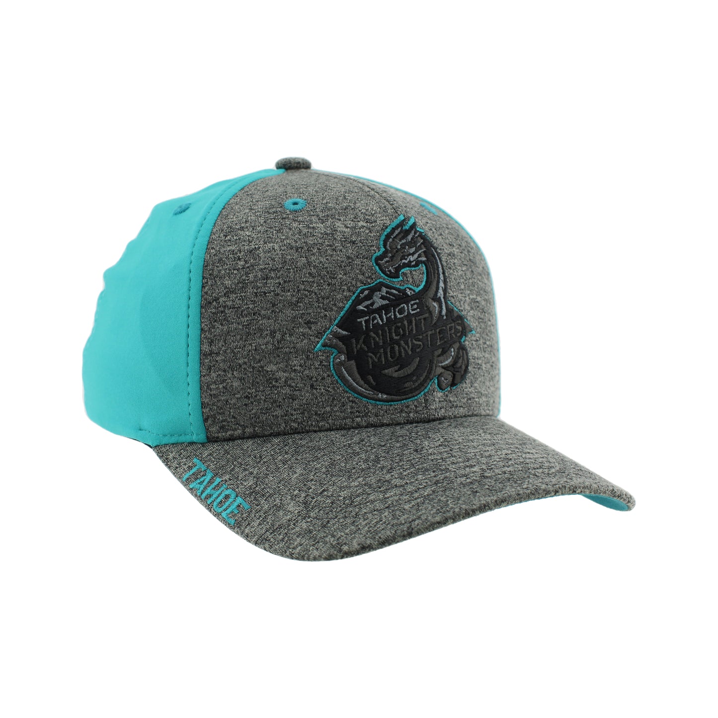 Tahoe Knight Monsters Zephyr Myth Heather Charcoal/Teal Stretch Fit Hat