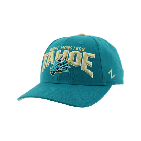 Tahoe Knight Monsters Zephyr Competitor Teal/Gold Overarch Adjustable Hat