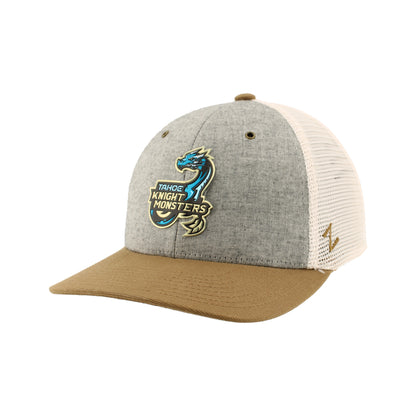 Tahoe Knight Monsters Primary Logo Gray/Gold Trucker Hat