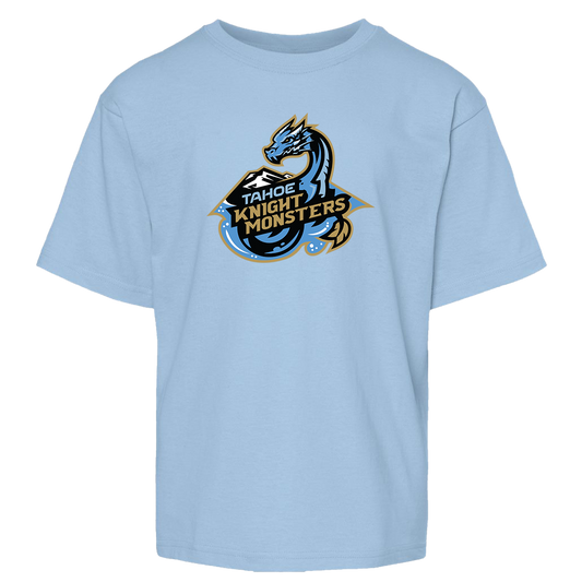 TKM Primary Logo Youth Gold Soft Touch T-Shirt - Light Blue
