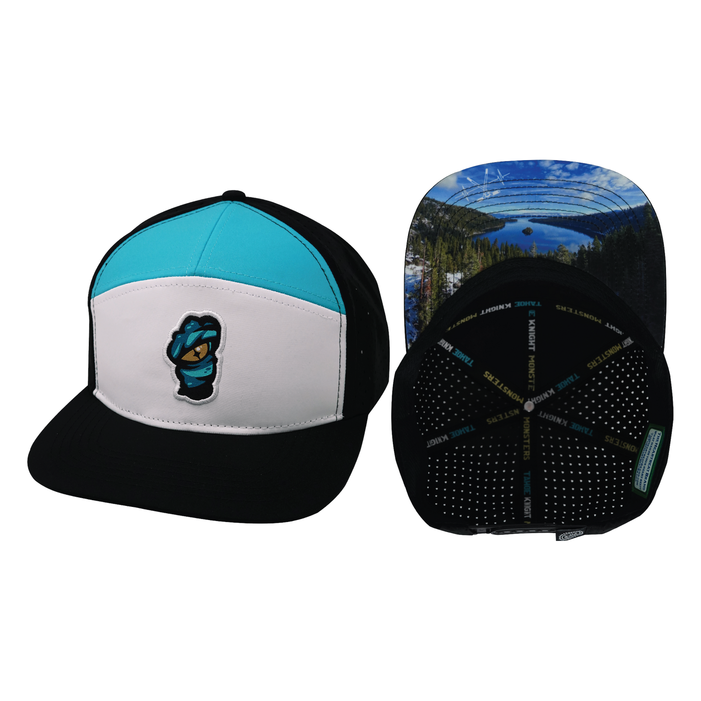 Tahoe Knight Monsters The Heartbeat Brand Wht/Teal/Blk Lake Eye Hat