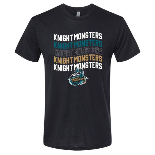 Knight Monsters Black Distressed 16 T-Shirt