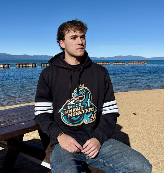 Knight Monsters  Black Sleeve Stripe Primary Crest Hoodie