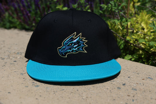 Tahoe Knight Monsters Core Primary Logo Blk/Teal Flat Brim Hat