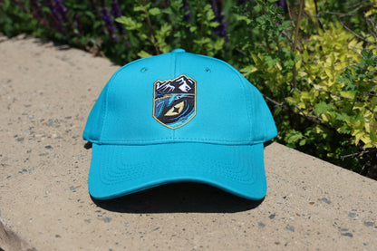 Tahoe Knight Monsters Core Solid Shield Scene Logo All Teal Curved Brim Hat