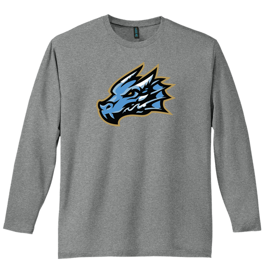 TKM Head Logo District Perfect Weight Long Sleeve T-Shirt - Heathered Steel