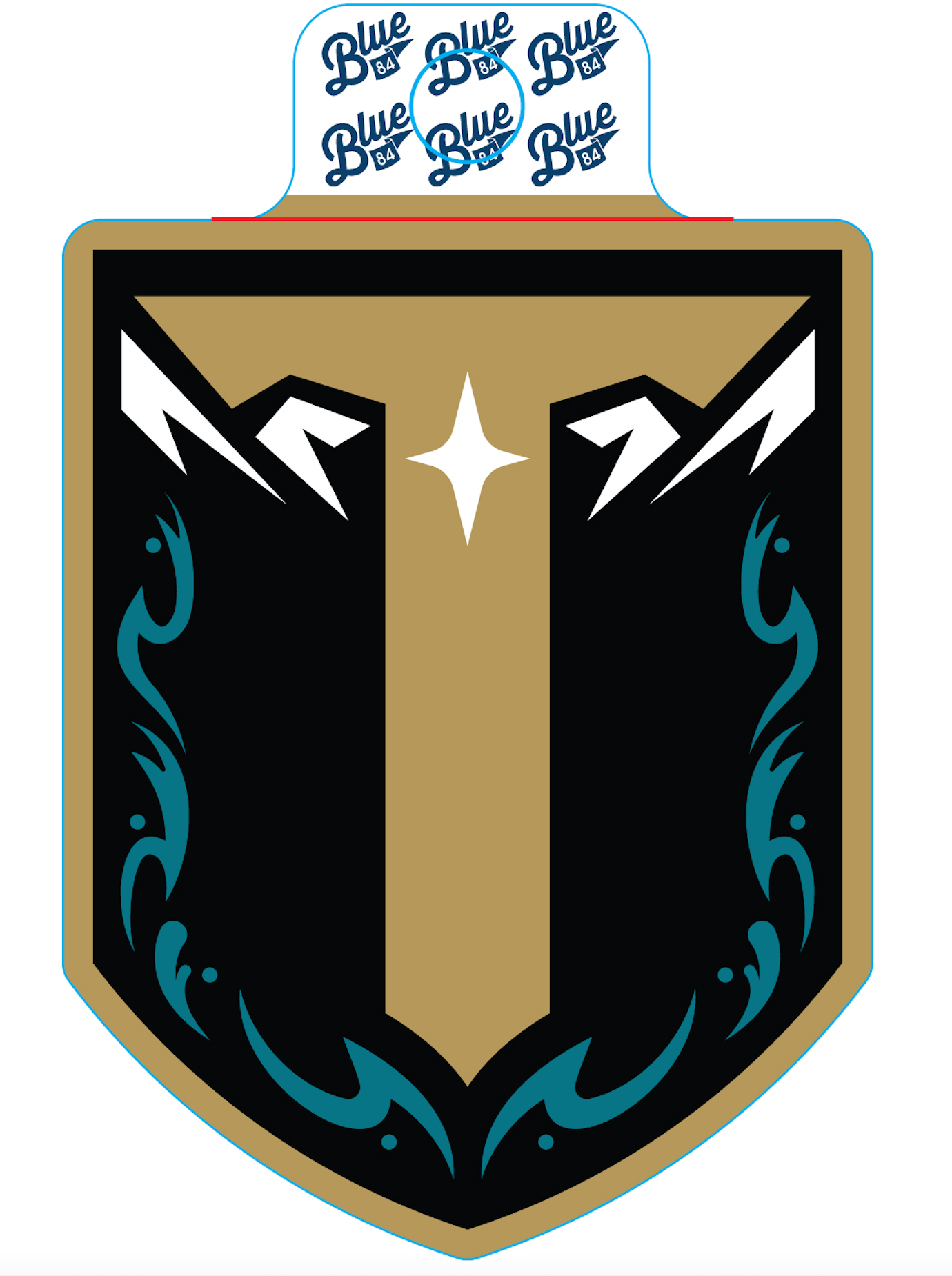 Tahoe Knight Monsters "T" Shield Sticker