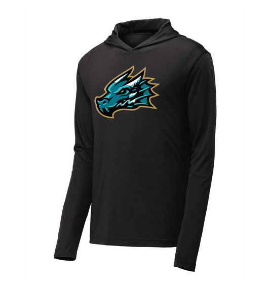 Tahoe Knight Monsters Black Triblend Monster Head Hooded Long Sleeve Shirt