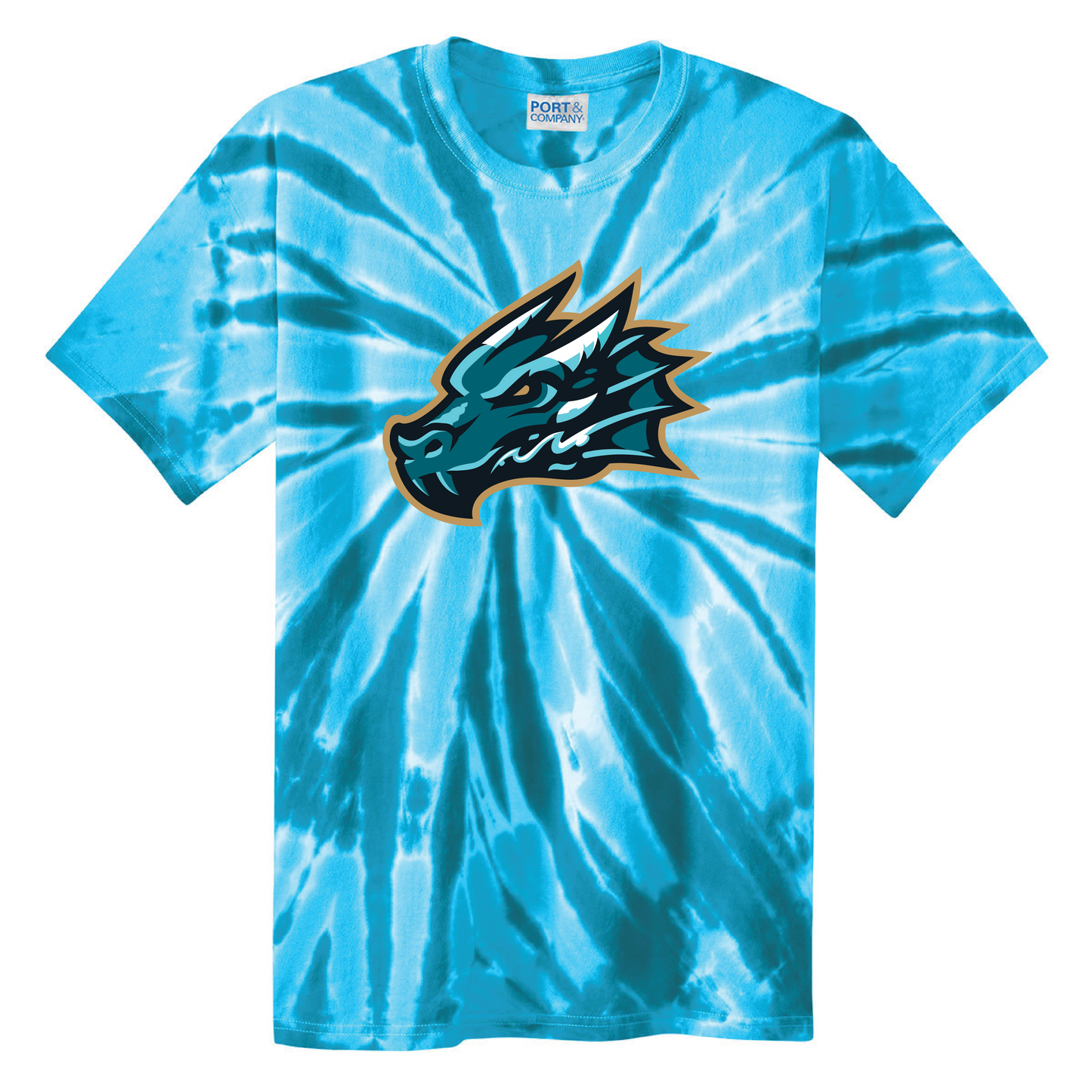 Tahoe Knight Monsters Monster Head Blue Tie Dye Tee